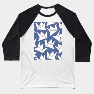 Origami Crane Blue Violet Baseball T-Shirt